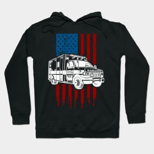 Ambulance EMT EMS Medical American Flag Hoodie